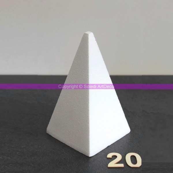 Pyramide 4 faces de 20 cm, polystyrène pro haute densité, 25 kg/ m3 - Photo n°1