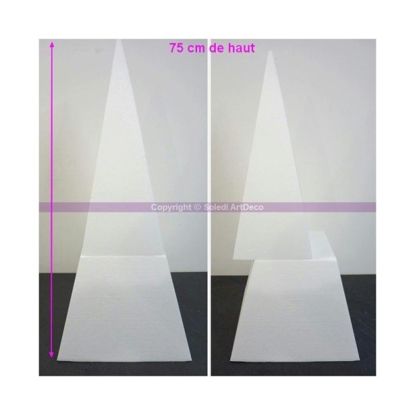 Grande Pyramide 4 faces XL de 75 cm, polystyrène pro haute densité, 25 kg/ m3 - Photo n°1