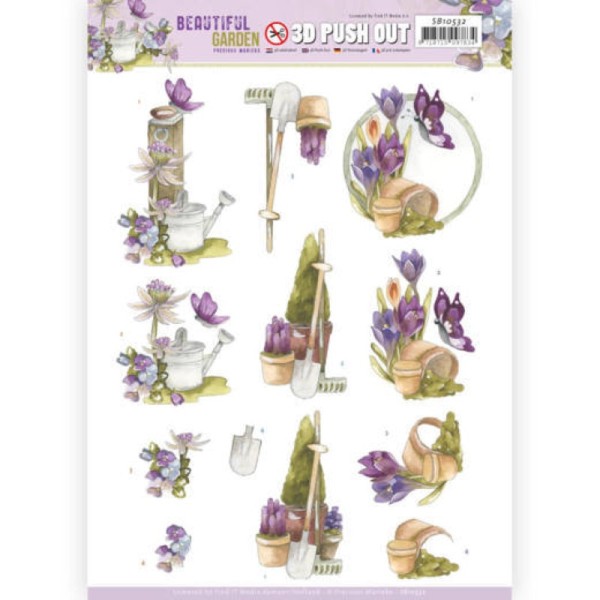 Carte 3D prédéc. - SB10532 - Beautiful garden - Papillons - Photo n°1