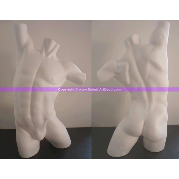Buste Mannequin Homme en polystyrène 90 cm, Torse en styro densité supérieure - Photo n°1