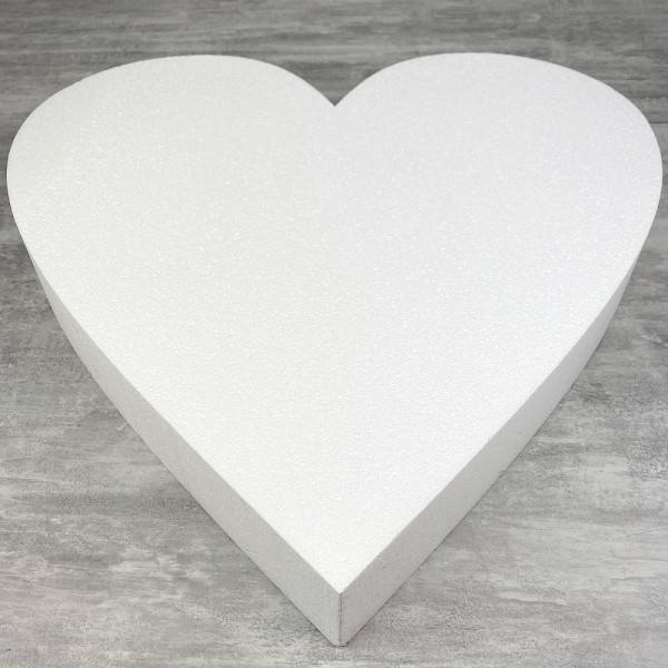 Grand Socle plat Coeur 2D de 50 cm en polystyrène blanc, Largeur 50cm x Epais. 7cm, 28 kg/ m3, pour - Photo n°1