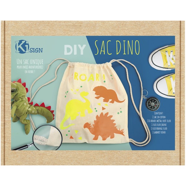 Kit DIY - Customiser mon petit sac - Dino - Photo n°4