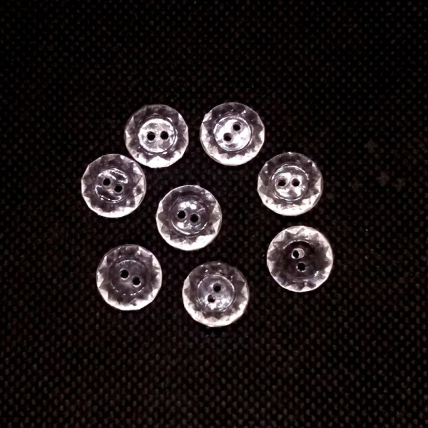 8 Boutons en résine - transparent - 12mm - bri503 - Photo n°1