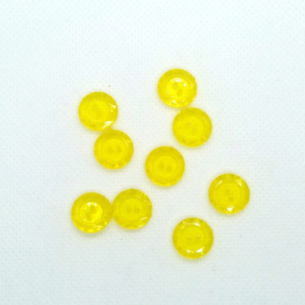 9 Boutons en résine - jaune - 12mm - bri503 - Photo n°1