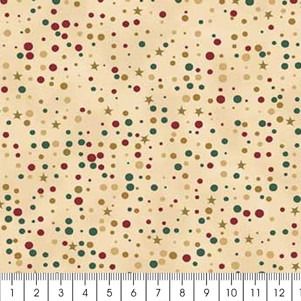 Tissu Coton Noël - À pois - Vendu par 10 cm - Photo n°3
