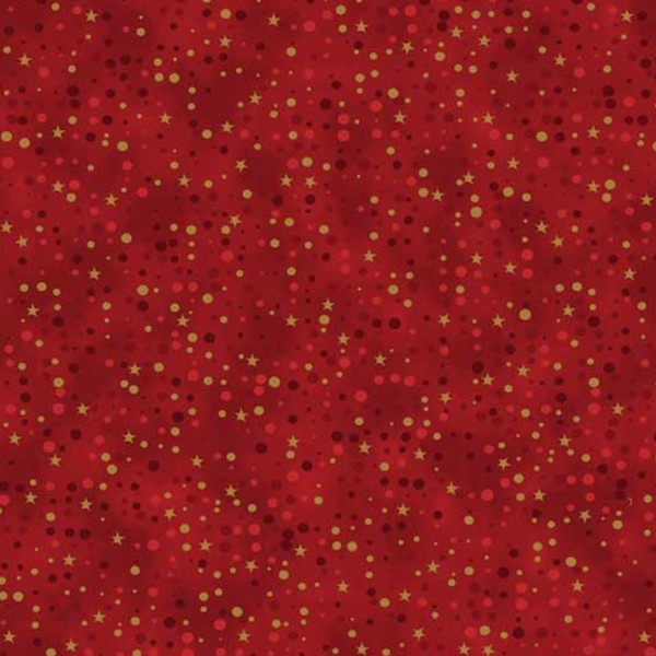 Tissu Coton Noël - À pois - Rouge Bordeaux - Vendu par 10 cm - Photo n°1