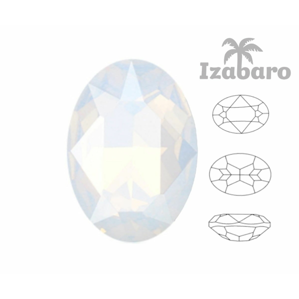 4 pièces Izabaro Cristal Blanc Opale 234, Ovale Fantaisie Pierre, Cristaux de Verre, 4120 Izabaro Ch - Photo n°2