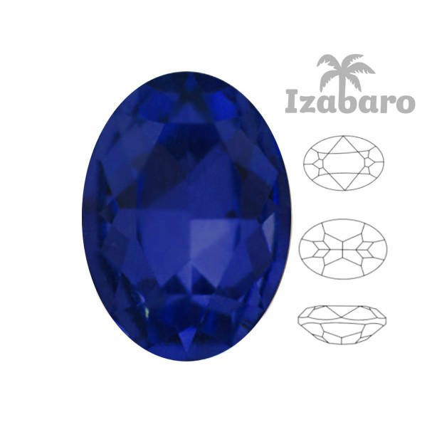 4 pcs Izabaro Cristal Capri Bleu 243, Ovale Fantaisie Pierre, Cristaux de Verre, 4120 Izabaro Chaton - Photo n°2