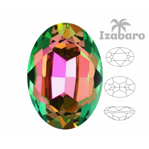 4 pièces Izabaro Cristal Vitrail Moyen 001vm, Ovale Fantaisie Pierre, Cristaux de Verre, 4120 Izabar - Photo n°2