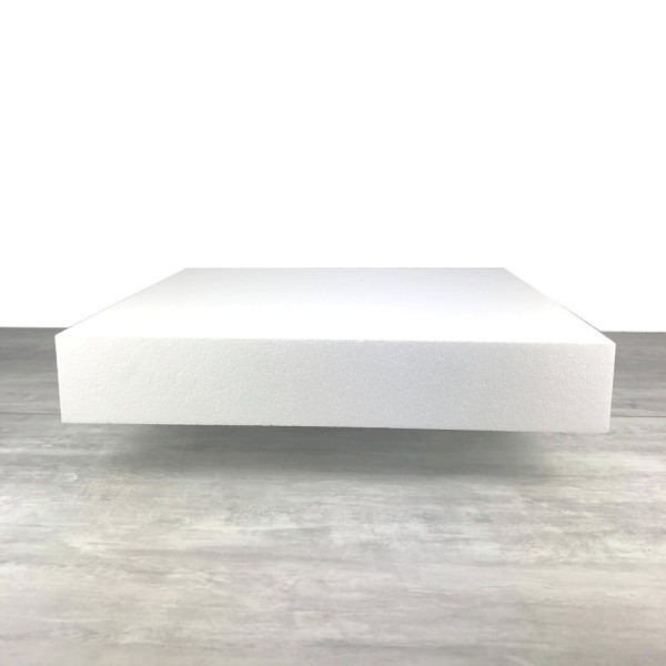 Grand socle Carré 60x60 cm, Haut. 10 cm, en polystyrène, Dummy Pavé en Styropor blanc densité pro - Photo n°1