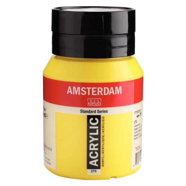 Pot peinture acrylique 500ml Amsterdam jaune primaire - Photo n°1