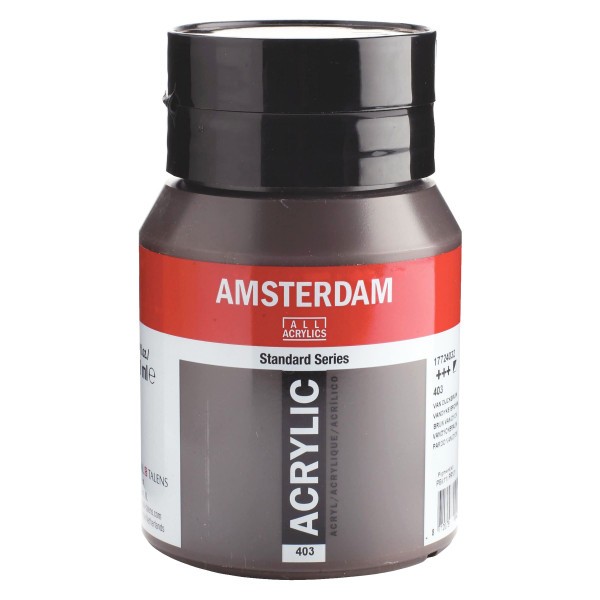 Pot peinture acrylique 500ml Amsterdam brun van dyck - Photo n°1