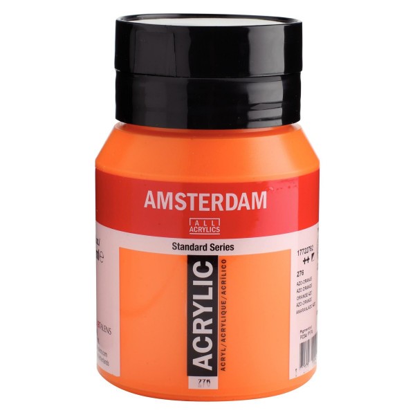Pot peinture acrylique 500ml Amsterdam orange azo - Photo n°1