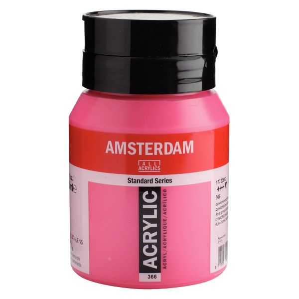 Pot peinture acrylique 500ml Amsterdam rose quinacridone - Photo n°1