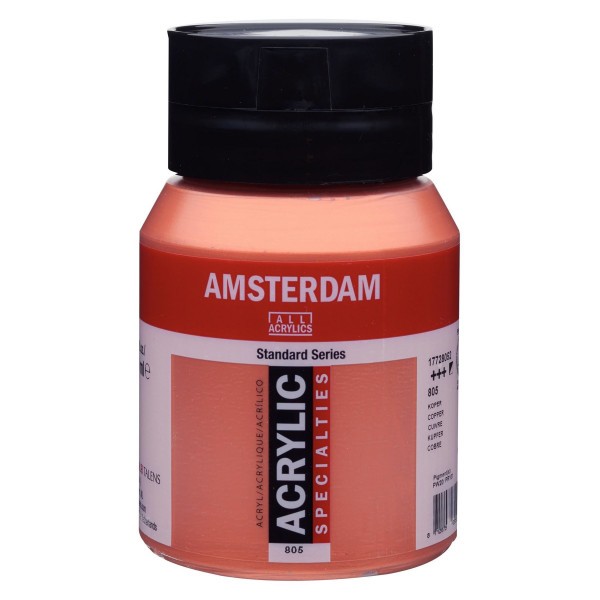 Pot peinture acrylique 500ml Amsterdam cuivre - Photo n°1