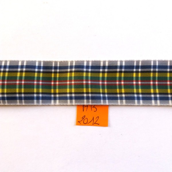 1M de ruban en polyester – madras multicolore - stephanoise - 27mm - 2012ab - Photo n°1
