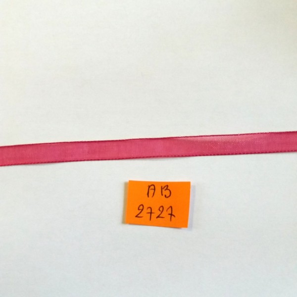 4M de ruban organza fuchsia - polyester - 6mm - AB2727 - Photo n°1