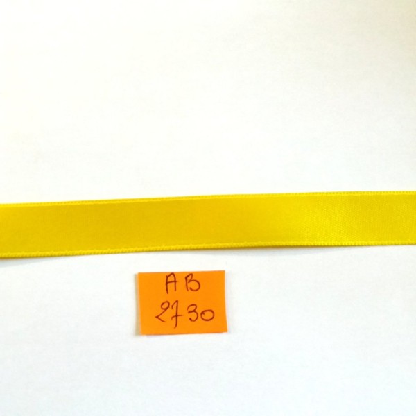 2M de ruban satin double face jaune - polyester -15mm - AB2730 - Photo n°1