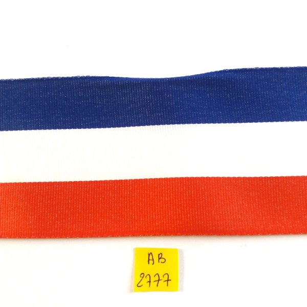 2,70M de ruban tricolore bleu blanc rouge - polyester - 66mm – ab2777 - Photo n°1