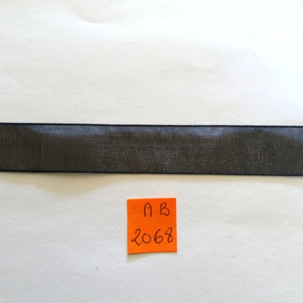 1M de ruban organza noir - 15mm - polyester - 2068AB - Photo n°1