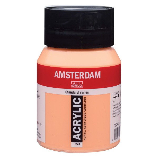 Pot peinture acrylique 500ml Amsterdam Jaune Naples rouge - Photo n°1