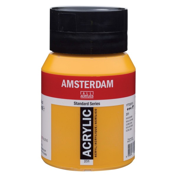 Pot peinture acrylique 500ml Amsterdam Ocre d'or - Photo n°1