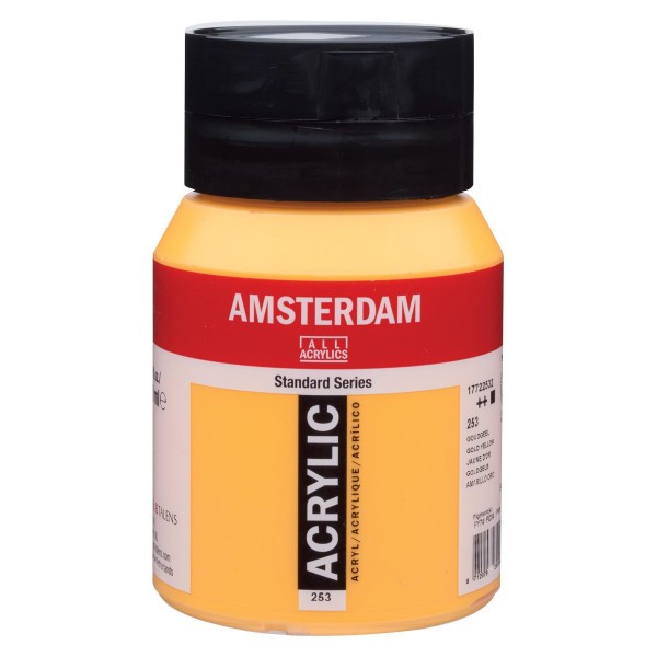 Pot peinture acrylique 500ml Amsterdam Jaune d'or - Photo n°1