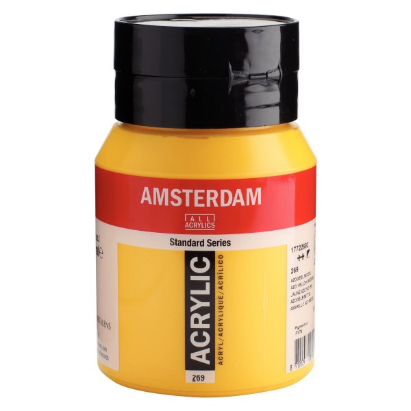 Pot peinture acrylique 500ml Amsterdam jaune azo moyen - Photo n°1