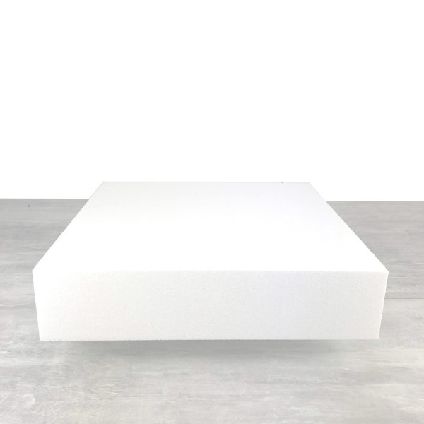 Socle Carré 45x45 cm, Haut. 10 cm, en polystyrène, Dummy Pavé en Styropor blanc densité pro - Photo n°1