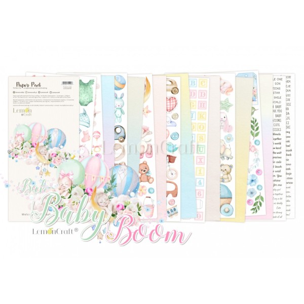 Papier scrapbooking Lemoncraft - Baby Boom Patterns - 24 feuilles - 30x15 - Photo n°2
