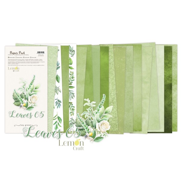 Papier scrapbooking Lemoncraft - Leaves 05 - 24 feuilles - 30x15 - Photo n°2