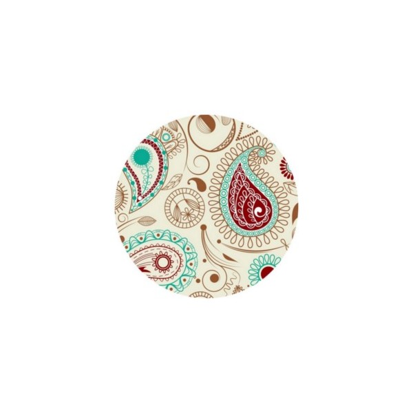 2 Cabochons Verre 20 mm, Cabochon Rond, Paisley Beige - Photo n°1
