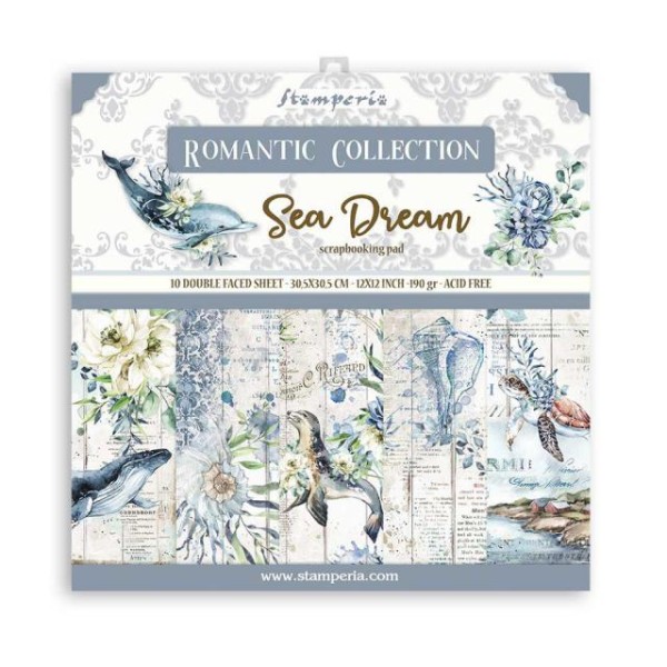 Papier scrapbooking Stamperia - Sea Dream - 30 x 30 cm - 10 feuilles - Photo n°1