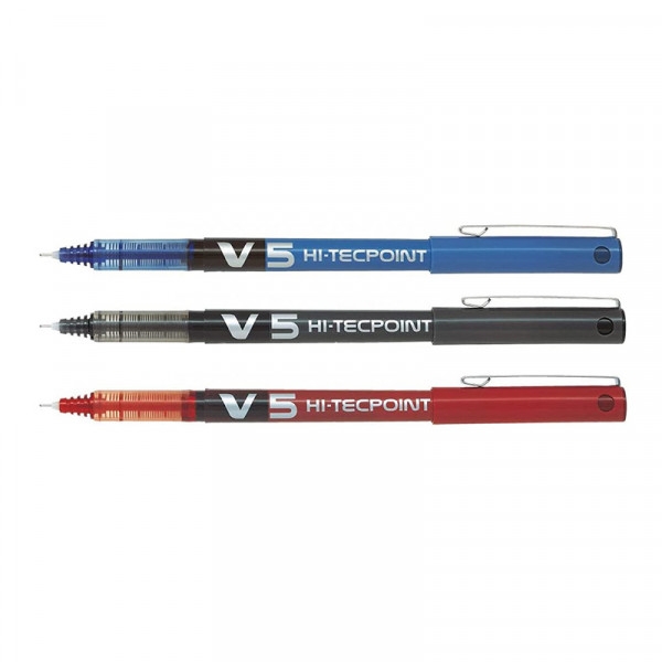 Lot de 3 stylos roller Hi-Tecpoint V5 pointe fine Assortiment Pilot - Photo n°1