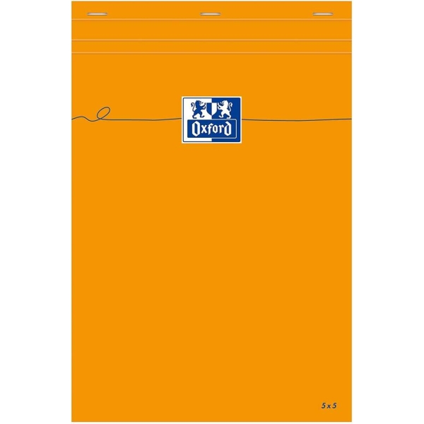 Bloc notes - A4 - 160 pages - Quadrillé 5x5 - Orange - Photo n°1