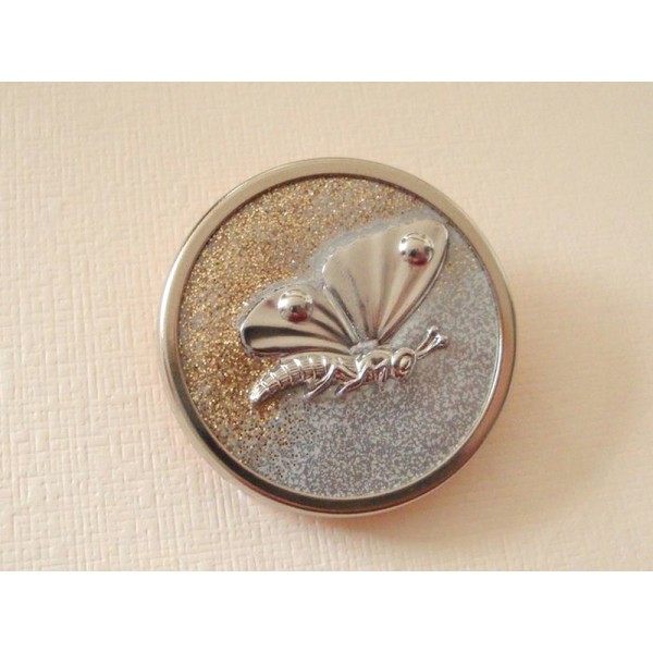 Broche avec Platine ronde couleur argent, ø 4,5 cm, support Cuivre, pour création bijoux Efcolor - Photo n°3