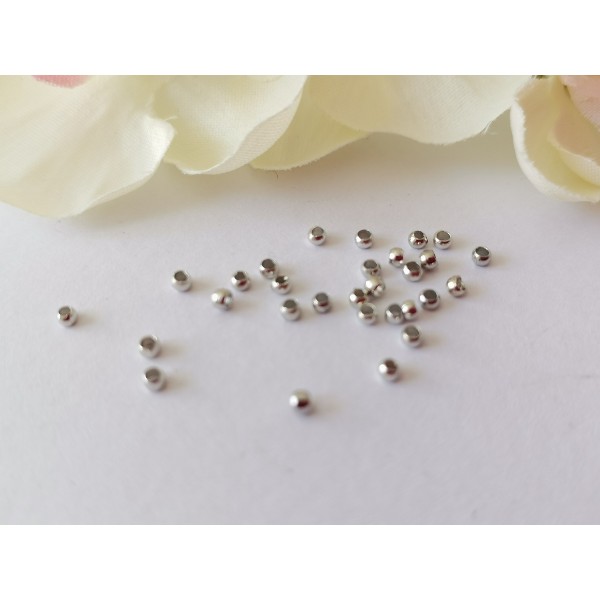 Perles à écraser 2 mm argent mat x 100 - Photo n°2