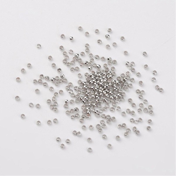 Perles à écraser 2 mm argent mat x 100 - Photo n°1