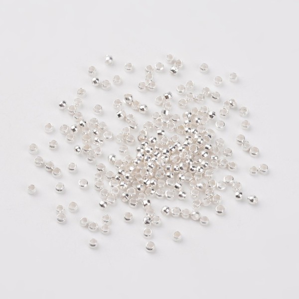 Perles à écraser 2 mm argenté x 100 - Photo n°1
