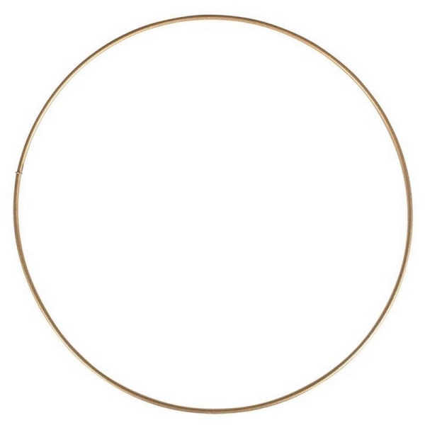 Grand Cercle métallique doré ancien, diam. 70 cm pour abat-jour, Anneau epoxy or Attrape rêves - Photo n°2