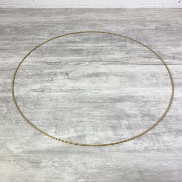 Grand Cercle métallique doré ancien, diam. 70 cm pour abat-jour, Anneau epoxy or Attrape rêves - Photo n°3