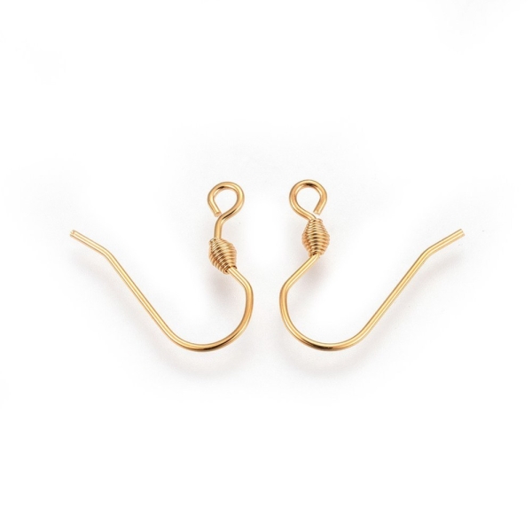 Crochets d'oreilles acier inoxydable doré 15 mm x 10 - Photo n°1