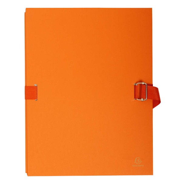 Chemise à dos extensible, papier toilé - A4 - Orange - Photo n°1