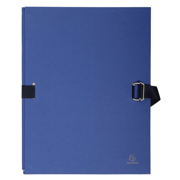 Chemise à dos extensible, carton - A4 - Bleu marine - Photo n°1