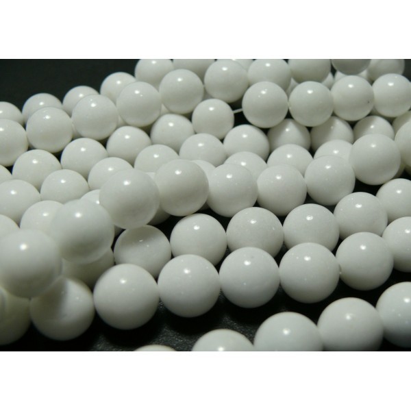 Lot de 4 perles Jade Blanc 14mm HC067 - Photo n°1
