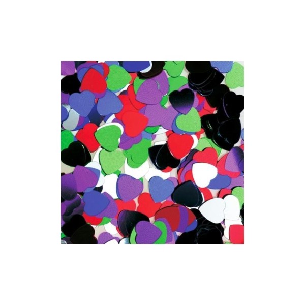Paillettes coeurs, 8 mm, sachet de 20 g de confettis de couleurs assorties - Photo n°1