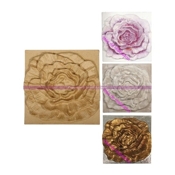 Image relief paper mâché Rose sauvage, 20x20x3,5cm - Photo n°1