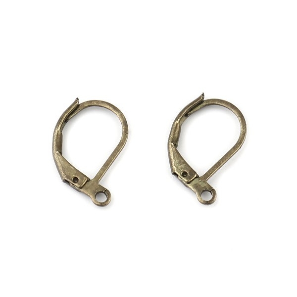 S11666853 PAX 20 pieces Boucle d'oreille dormeuses simple avec attache Cuivre Coloris Bronze - Photo n°1