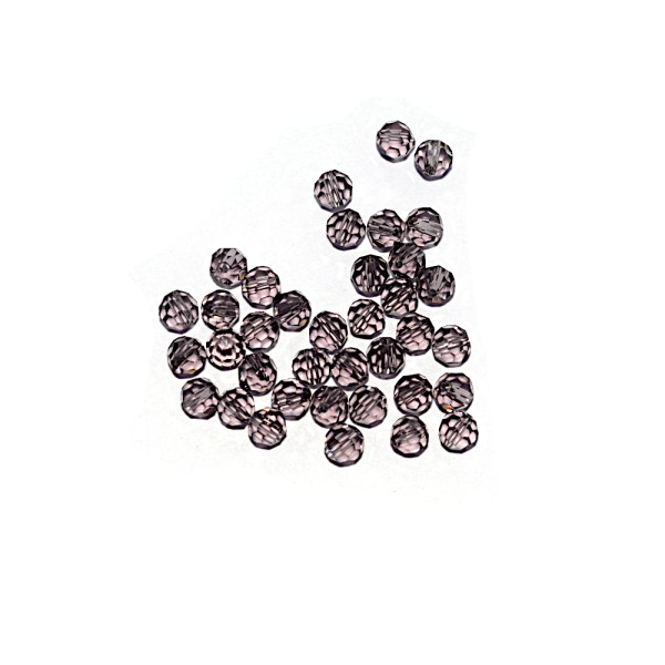 Perle ronde à facettes cristal 4 mm Violet x10 - Photo n°1