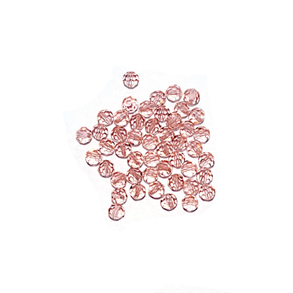 Perle ronde à facettes cristal 4 mm Light Rose x10 - Photo n°1